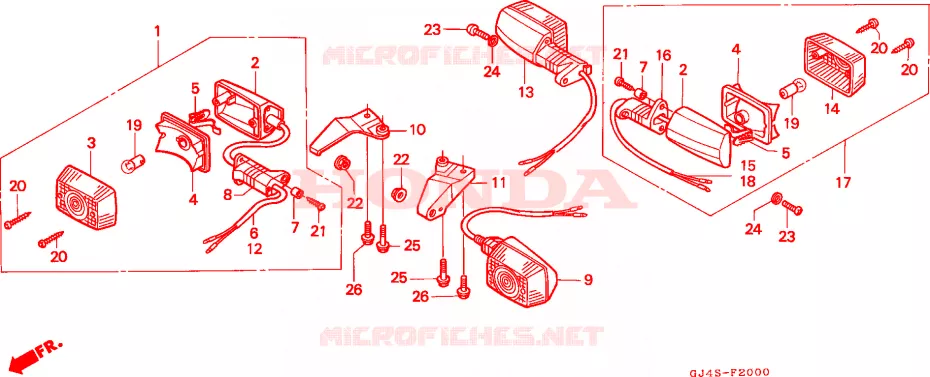 CLIGNOTANT Honda SCOOTER 75 SH 1994  SH75P