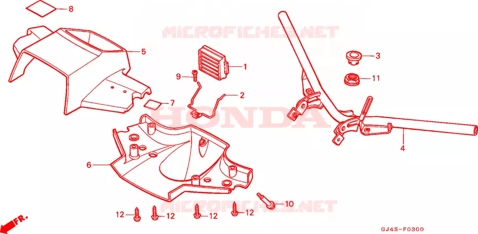 GUIDON - CARENAGE Honda SCOOTER 75 SH 1994  SH75P