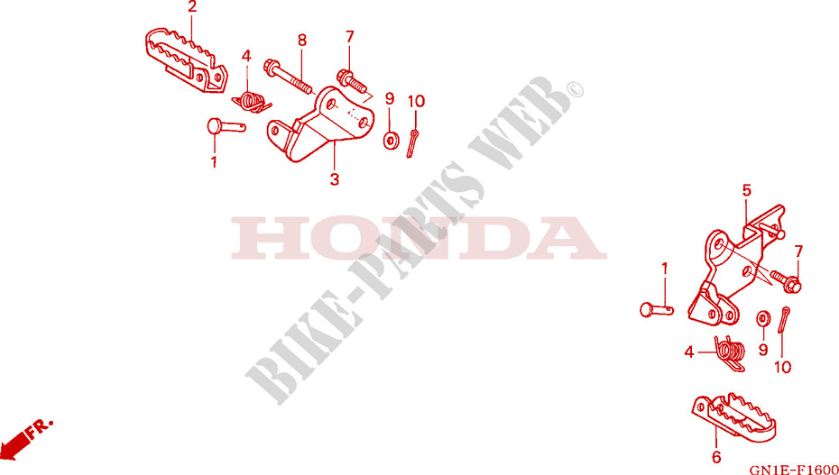 REPOSE PIED pour Honda XR 80 de 2003