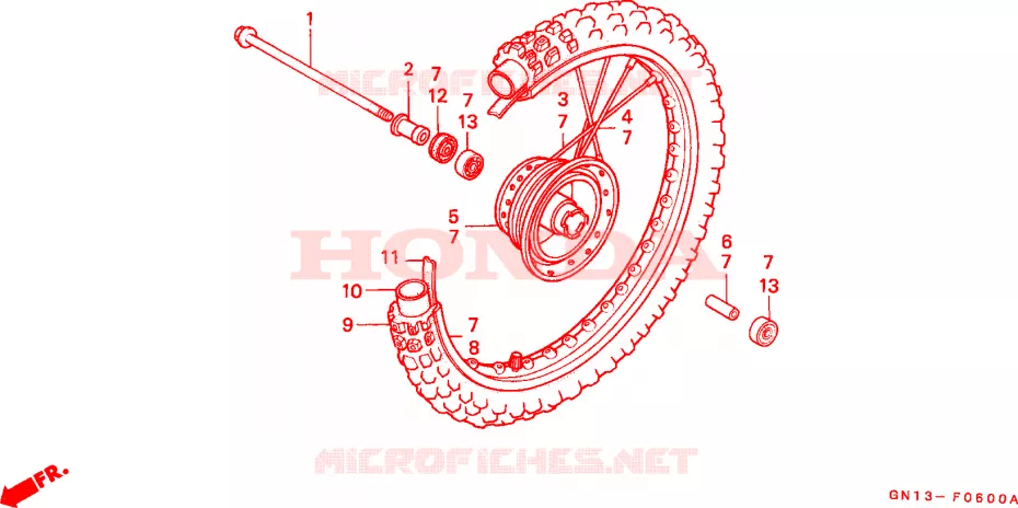 ROUE AVANT Honda MOTO 80 XR 1987  XR80RH