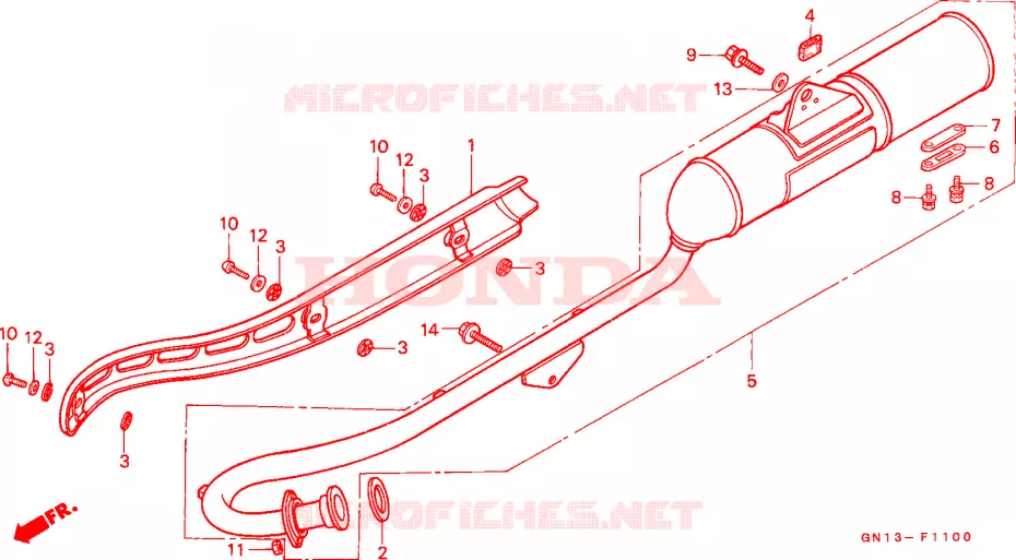 SILENCIEUX D'ECHAPPEMENT Honda MOTO 80 XR 1987  XR80RH