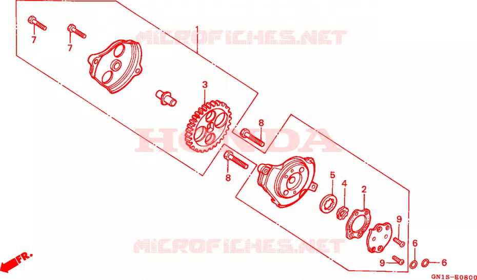 POMPE A HUILE Honda MOTO 80 XR 2000  XR80RY