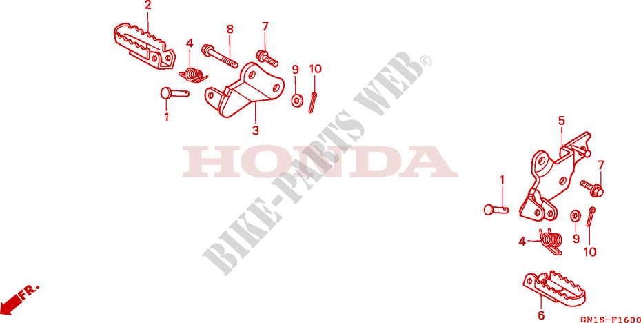 REPOSE PIED pour Honda XR 80 de 1995