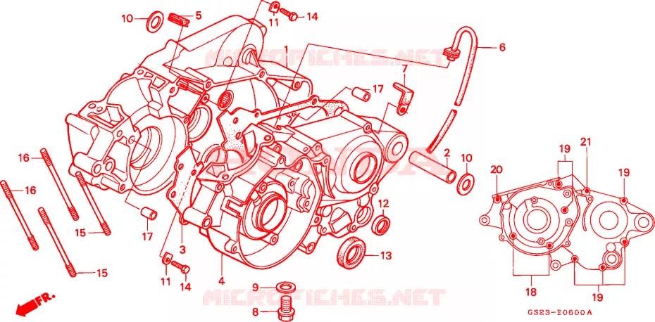 CARTER MOTEUR Honda MOTO 80 CR 1993  CR80RP