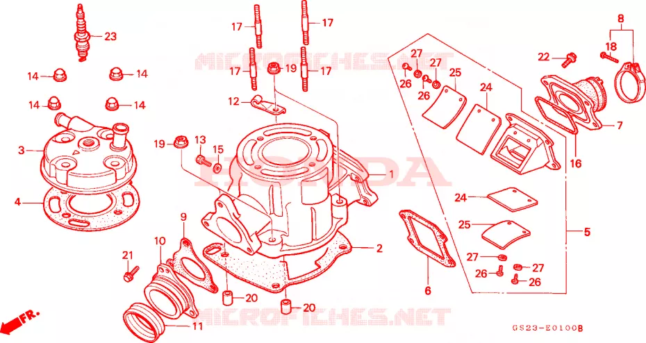 CYLINDRE - CULASSE Honda MOTO 80 CR 1990  CR80RL