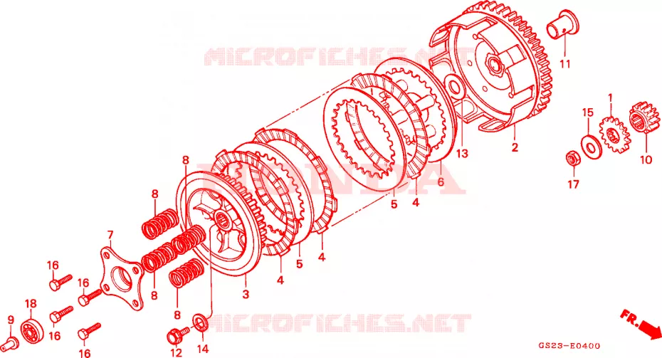 EMBRAYAGE Honda MOTO 80 CR 1992  CR80RN