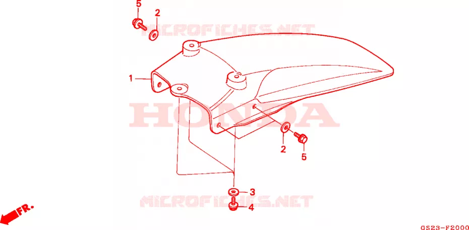 GARDE-BOUE ARRIERE Honda MOTO 80 CR 1993  CR80RP