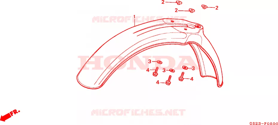 GARDE BOUE AVANT Honda MOTO 80 CR 1993  CR80RP