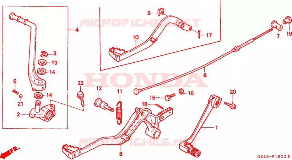 PEDALE - KICK Honda MOTO 80 CR 1994  CR80RR