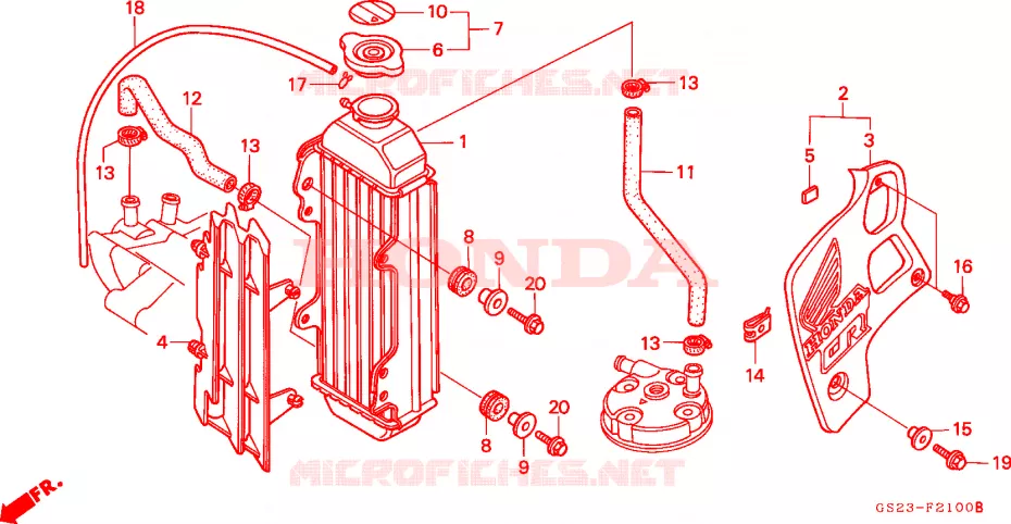 RADIATEUR Honda MOTO 80 CR 1994  CR80RR