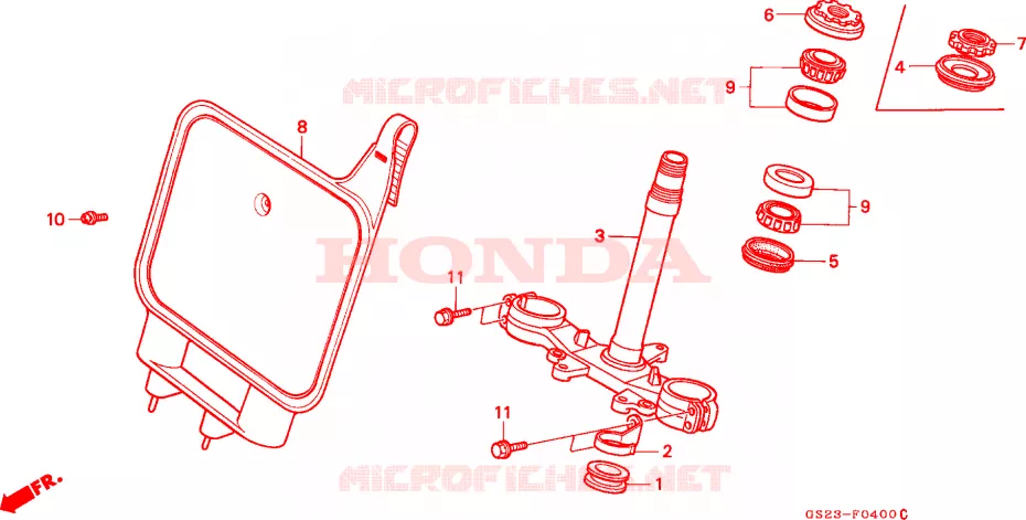 TE DE FOURCHE Honda MOTO 80 CR 1990  CR80RL