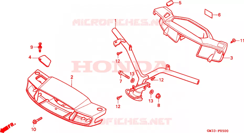 GUIDON - CARENAGE Honda SCOOTER 90 YUPY 1991  NH90M