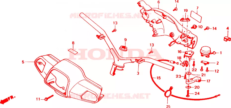 GUIDON - CARENAGE Honda SCOOTER 50 VISION 1990  SA50J