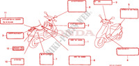 ETIQUETTE DE PRECAUTIONS pour Honda VISION MET IN 50 de 1995