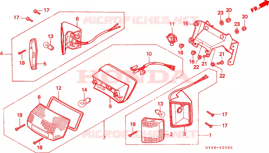 FEU ARRIERE Honda SCOOTER 75 VISION 1991  SA75M
