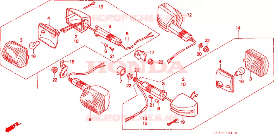 CLIGNOTANT Honda MOTO 75 CRM 1990  CRM75RL