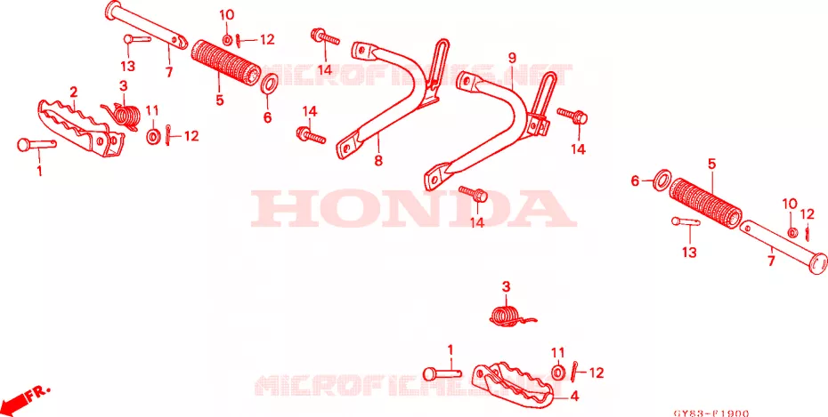 REPOSE PIED Honda MOTO 75 CRM 1994  CRM75RR