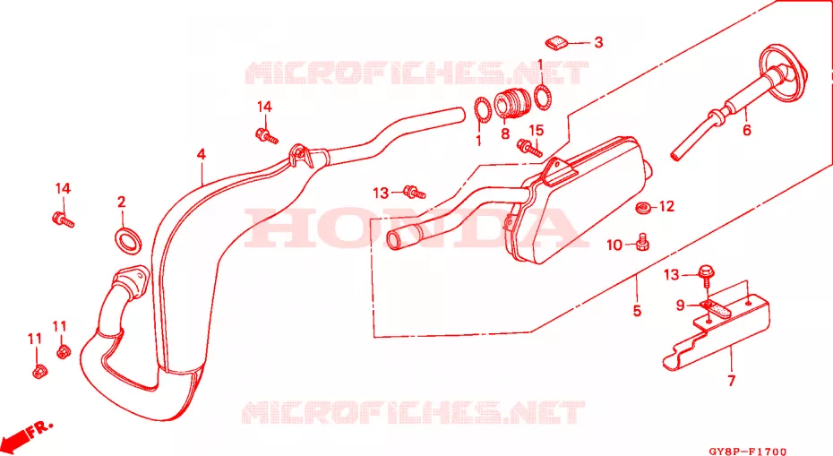 ECHAPPEMENT Honda MOTO 50 CRM 1992  CRM50RN