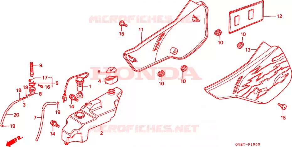 COUVERCLE LATERAL - RESERVOIR D'HUILE Honda MOTO 50 CRM 1996  CRM50RT