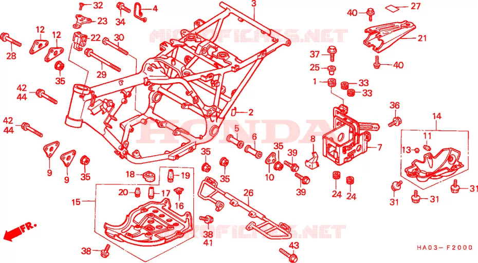 CADRE Honda ATV 250 ATC 1987  ATC250ESH