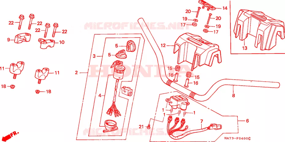 GUIDON - CARENAGE Honda ATV 350 FOURTRAX 1987  TRX350DH