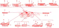 MARQUE/EMBLEME  pour Honda TRX 300 FOURTRAX 4X4 de 1989