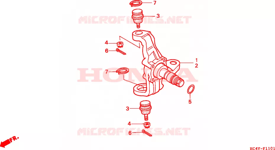 ARBRE DE ROUE  Honda ATV 300 FOURTRAX 1994  TRX300R_CM