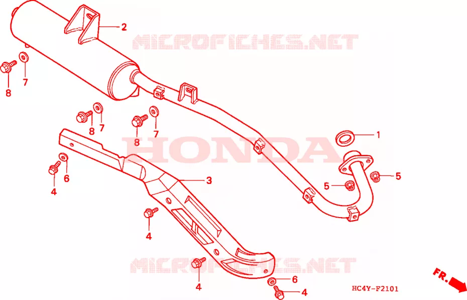 SILENCIEUX D'ECHAPPEMENT Honda ATV 300 FOURTRAX 1995  TRX300FWS