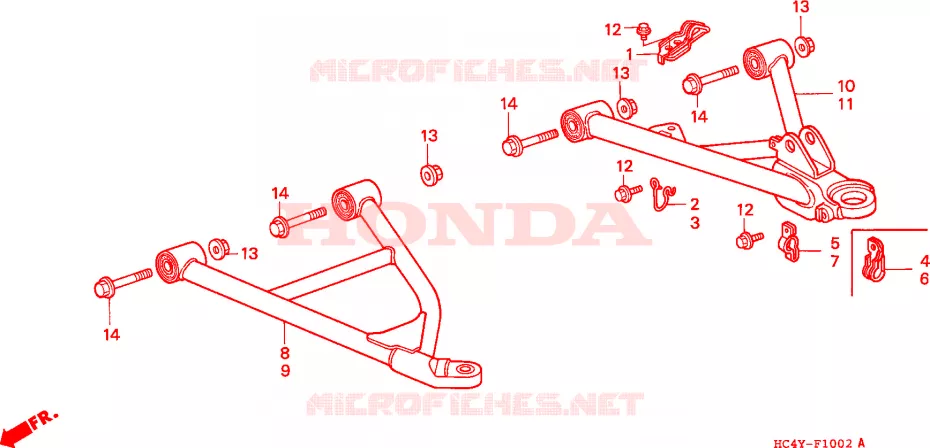 TRIANGLES AVANT Honda ATV 300 FOURTRAX 1994  TRX300FWR