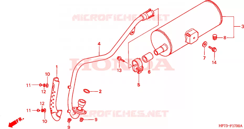 SILENCIEUX D'ECHAPPEMENT Honda ATV 90 FOURTRAX 2003  TRX903