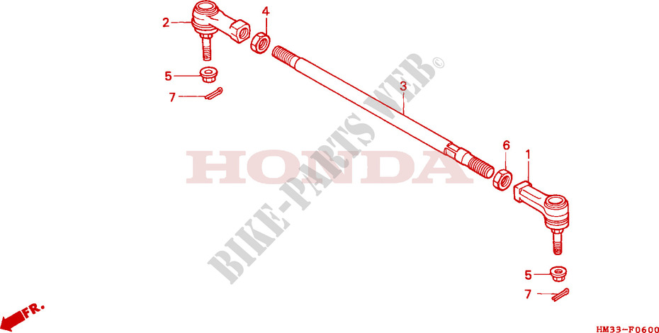 BARRE DE DIRECTION pour Honda TRX 300 SPORTRAX EX de 2000