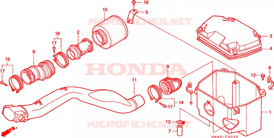 FILTRE A AIR Honda ATV 300 FOURTRAX 1998  TRX300FWW