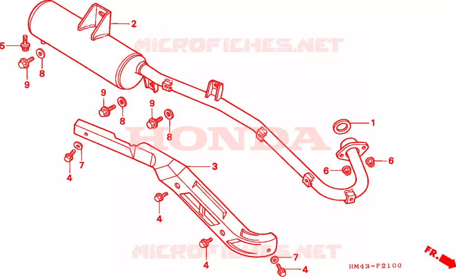 SILENCIEUX D'ECHAPPEMENT Honda ATV 300 FOURTRAX 1996  TRX300FWT