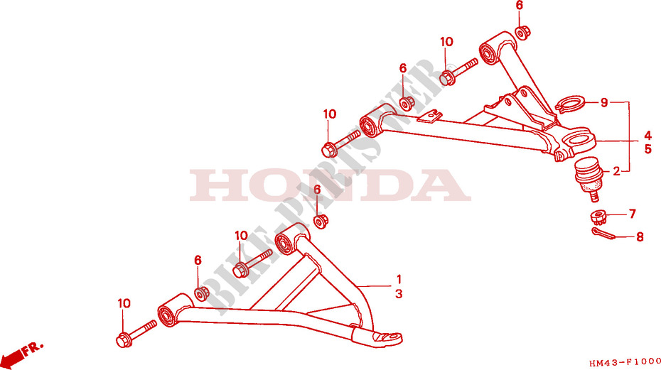 TRIANGLES AVANT pour Honda TRX 300 FOURTRAX de 1997