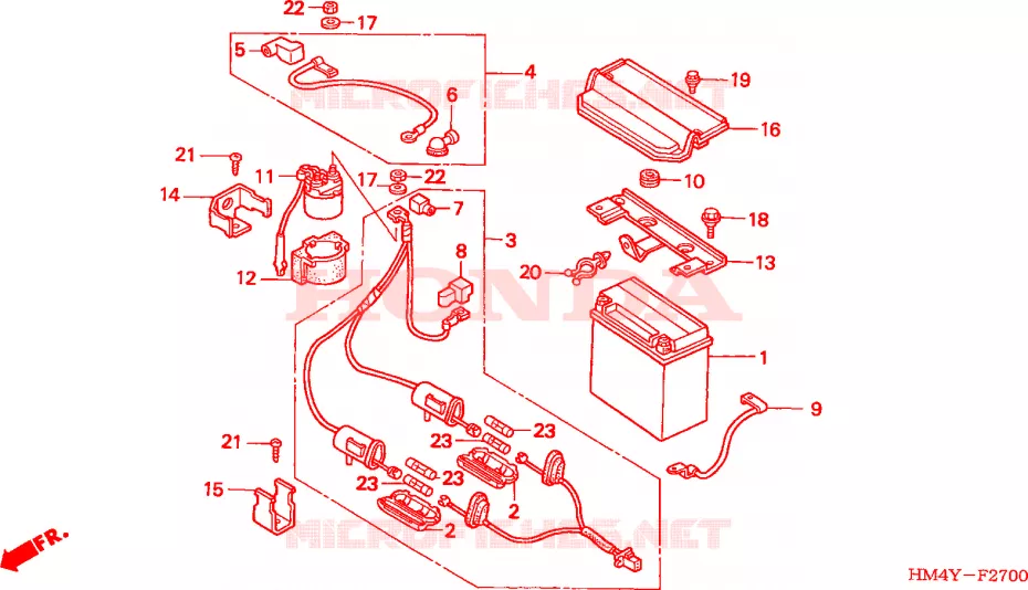 BATTERIE Honda ATV 300 FOURTRAX 2000  TRX300Y