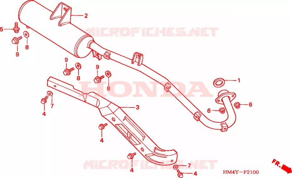 SILENCIEUX D'ECHAPPEMENT Honda ATV 300 FOURTRAX 2000  TRX300FWY