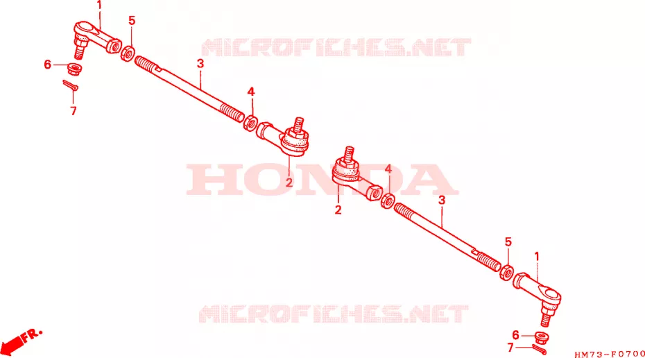 BARRE DE DIRECTION Honda ATV 400 FOURTRAX 1995  TRX400FWS