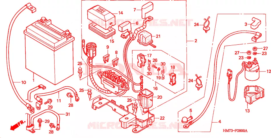 BATTERIE(1) Honda ATV 400 FOURTRAX 1995  TRX400FWS
