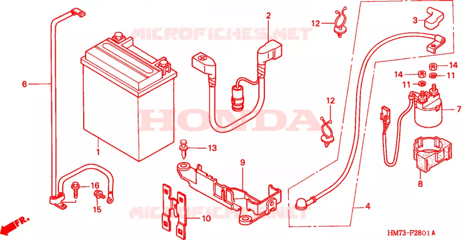 BATTERIE(2) Honda ATV 400 FOURTRAX 2002  TRX400FW2