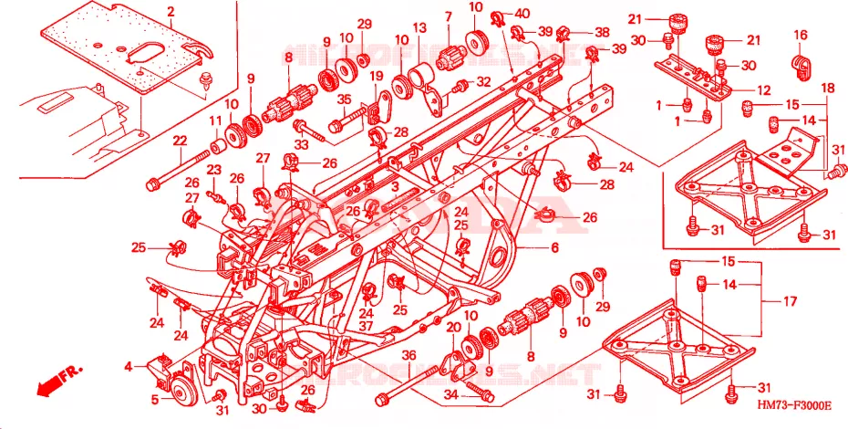 CADRE Honda ATV 400 FOURTRAX 1998  TRX400FWW