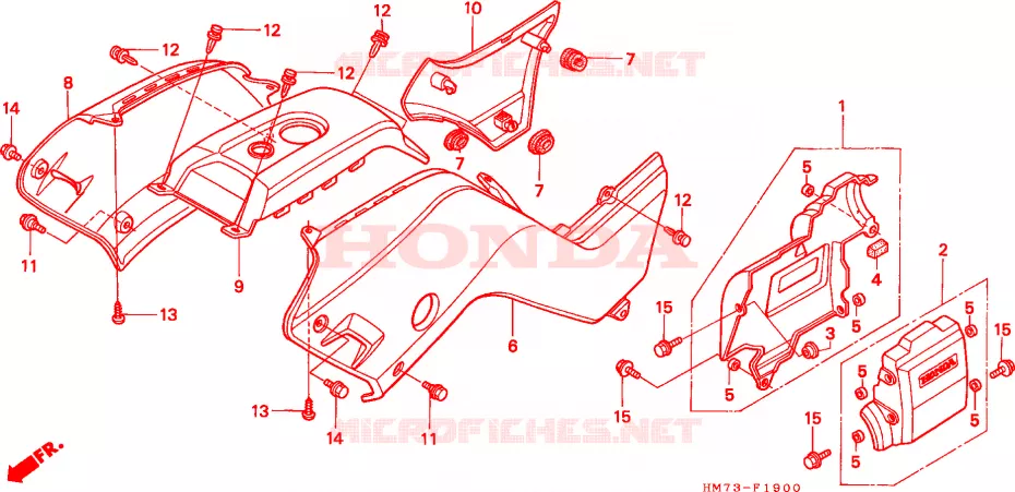 CARENAGE ARRIERE Honda ATV 400 FOURTRAX 1995  TRX400FWS