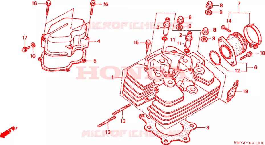 CULASSE Honda ATV 400 FOURTRAX 1995  TRX400FWS