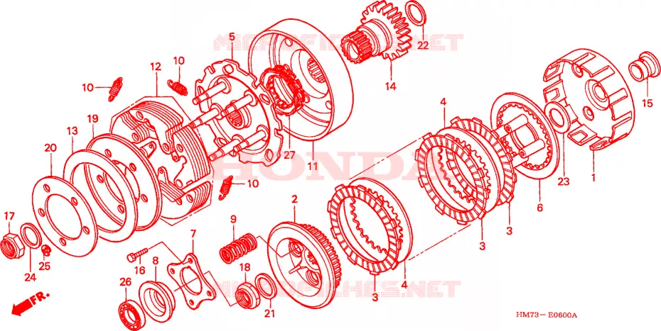 EMBRAYAGE Honda ATV 400 FOURTRAX 1995  TRX400FWS