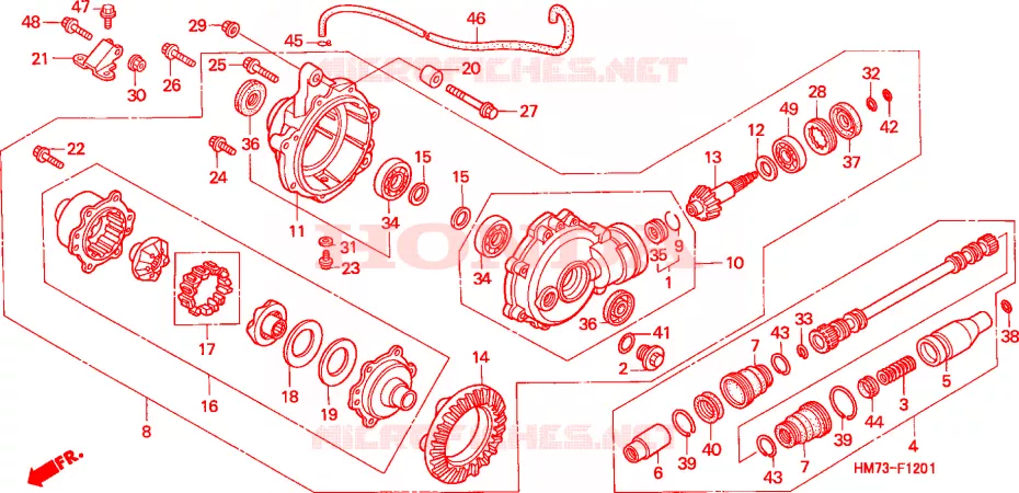 ENGRENAGE FINAL AVANT(2) Honda ATV 400 FOURTRAX 2002  TRX400FW2