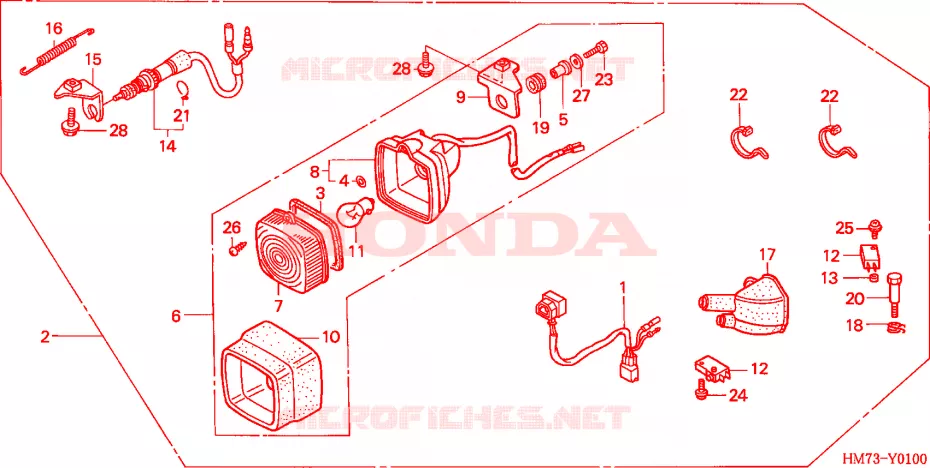 FEU STOP Honda ATV 400 FOURTRAX 2002  TRX400FW2