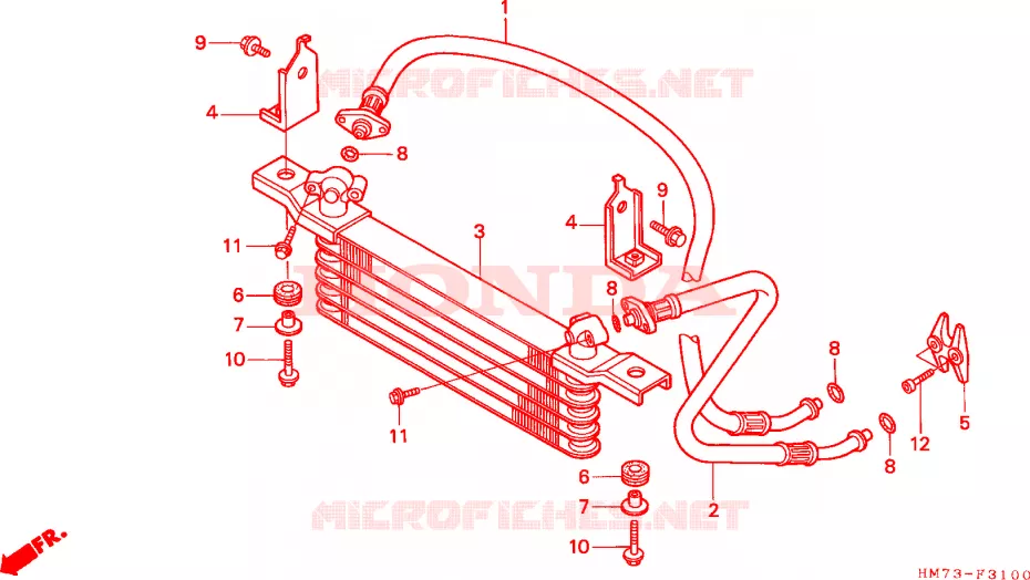 RADIATEUR D'HUILE Honda ATV 400 FOURTRAX 1999  TRX400FWX
