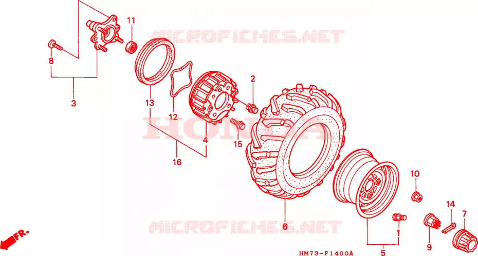ROUE AVANT Honda ATV 400 FOURTRAX 1995  TRX400FWS