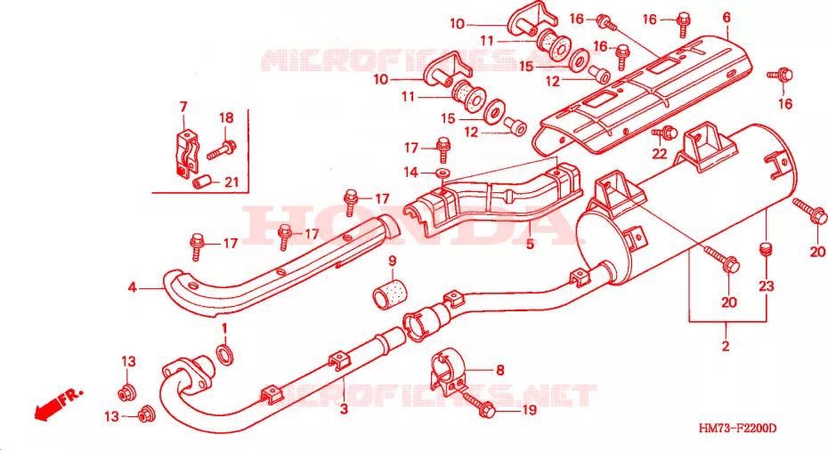 SILENCIEUX D'ECHAPPEMENT Honda ATV 400 FOURTRAX 1997  TRX400FWV