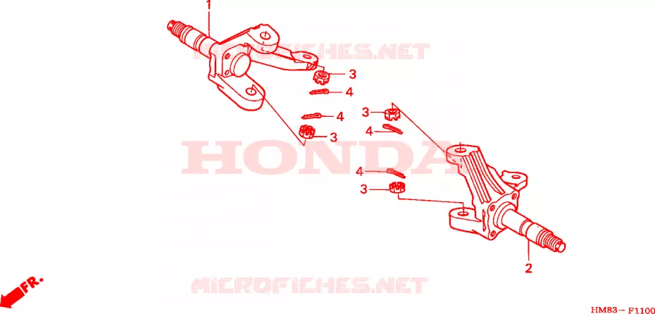 ARBRE DE ROUE  Honda ATV 250 FOURTRAX 2003  TRX250TM3