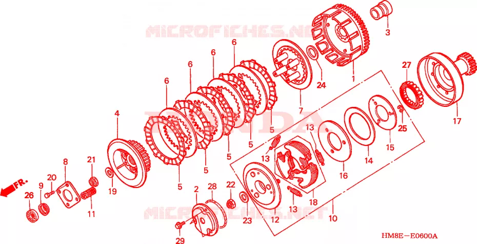 EMBRAYAGE Honda ATV 250 FOURTRAX 2002  TRX250TM2